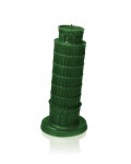 XXL Tower of Pisa Candle - Green Metallic